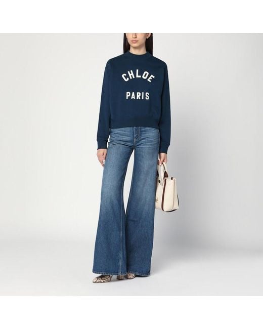 Chloé Blue Sweatshirt With Logo