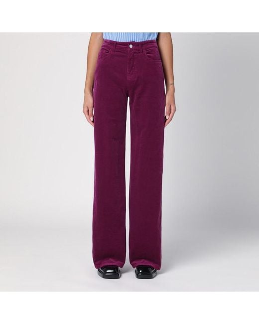 Pantalon Palazzo En Velours Côtelé Department 5 en coloris Purple
