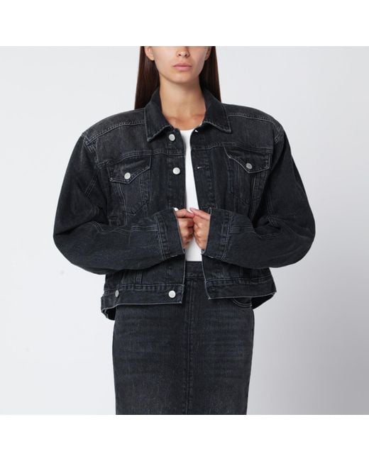 Haikure Black Washed-effect Renee Denim Jacket