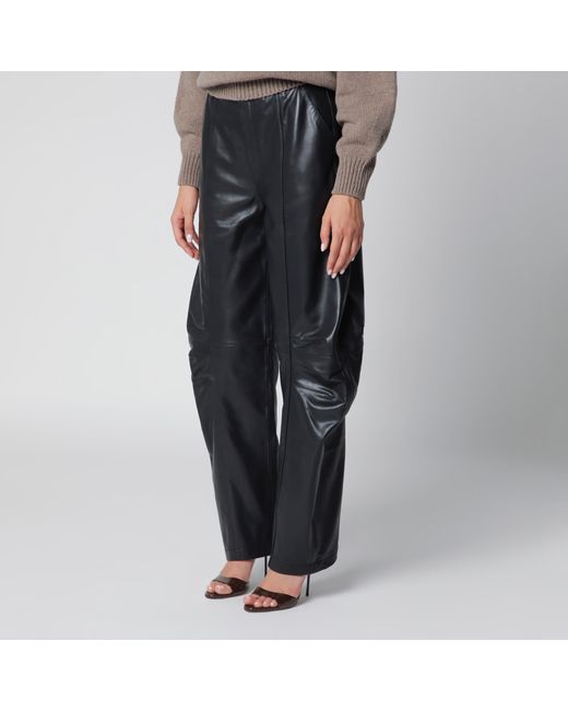ROTATE BIRGER CHRISTENSEN Black Lamb Leather Cargo Trousers