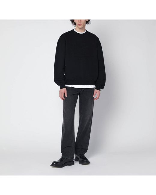 Gucci Black Brushed Cotton Jersey Sweatshirt for men