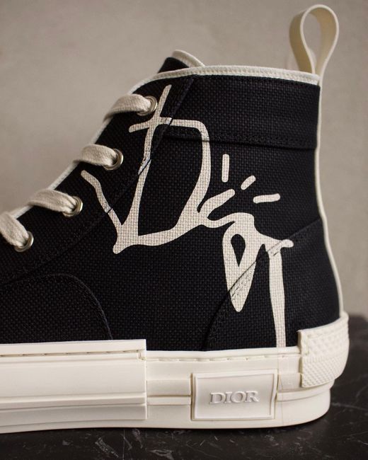 Dior B23 Cactus Jack High-top Sneaker Black Canvas | Lyst