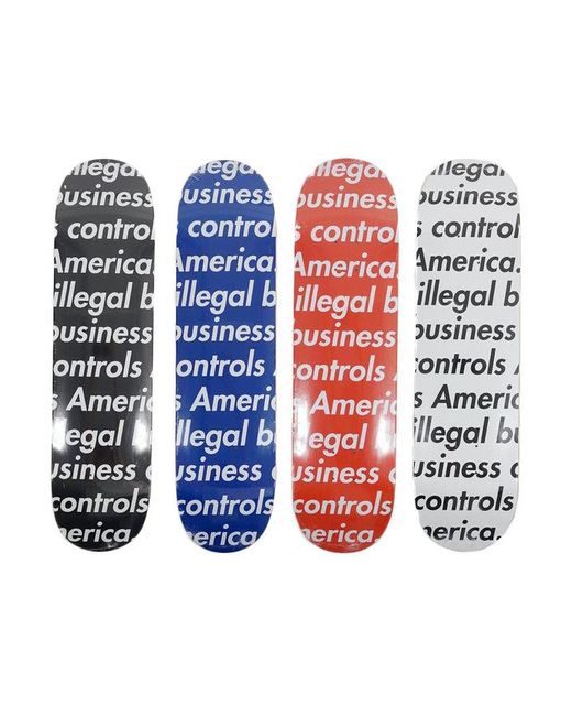 Supreme Illegal Business Skateboard Deck Black/blue/red/white Set
