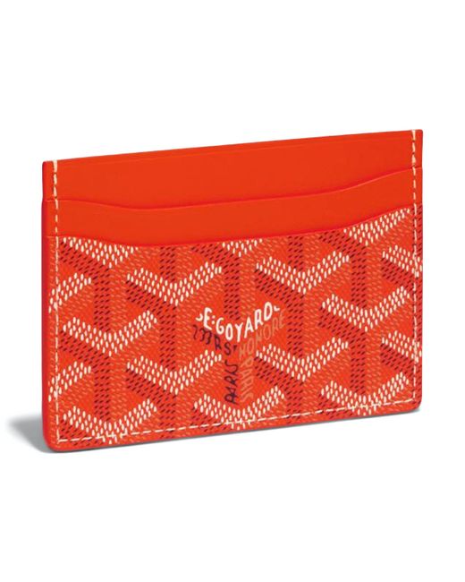 Goyard Saint Sulpice Orange Card Holder in Red Lyst