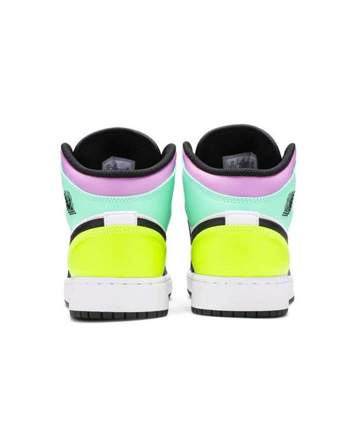 Nike Jordan 1 Mid Pastel Black Toe (gs) | Lyst