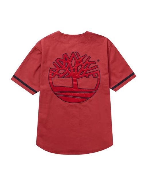 Red timberland best sale shirt