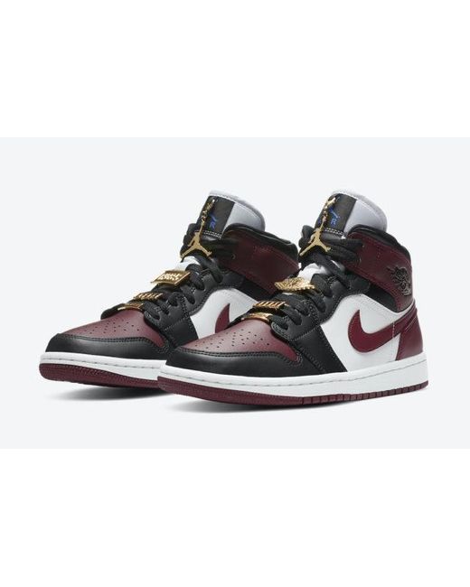 Nike Jordan 1 Mid Se Black Dark Beetroot (w) | Lyst