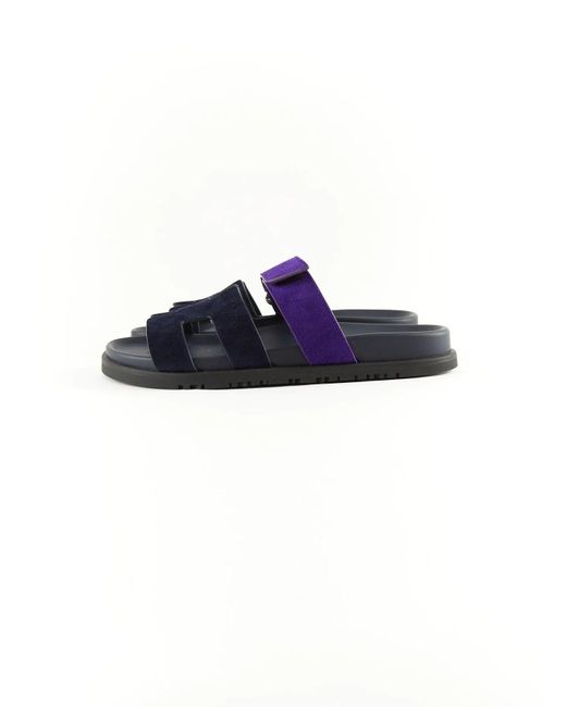 Hermès Chypre Sandals (marine / Violet Majorette) in Blue | Lyst