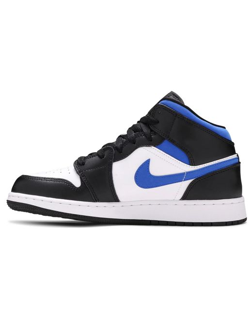 jordan 1 mid white black racer blue
