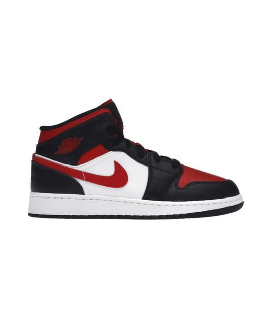 Nike Jordan 1 Mid Black Fire Red (gs) in Blue | Lyst