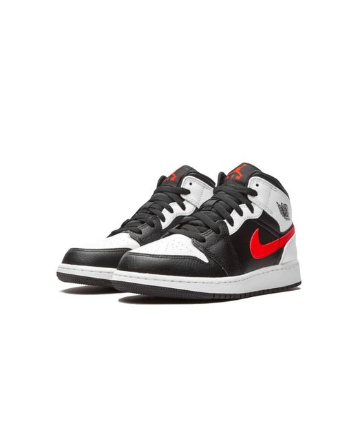 Nike Jordan 1 Mid Black Chile Red White (gs) in Blue | Lyst