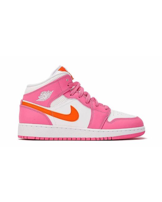 Nike Jordan 1 Mid Pinksicle Safety Orange (gs) in Black Lyst