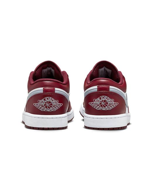 Nike Jordan 1 Low White Bordeaux (m) in Red | Lyst