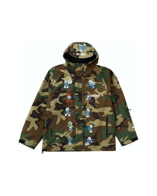 Supreme Smurfs Gore-tex Shell Jacket Woodland Camo in Green | Lyst
