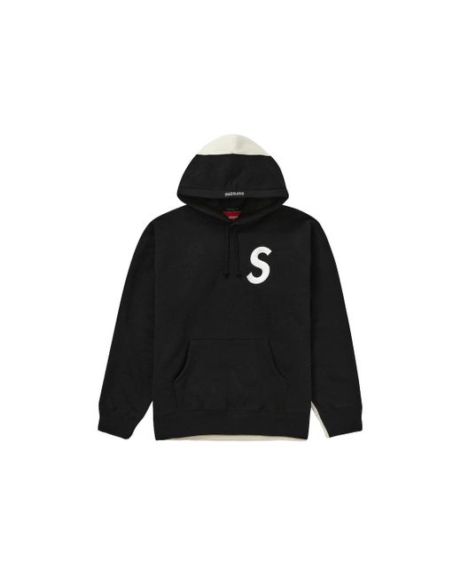 Supreme S Logo Split Hooded Sweatshirt Black | Lyst