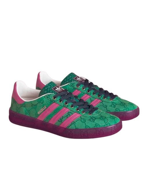 Adidas x Gucci Gazelle Leather & Suede Black / Green / Red Low Top