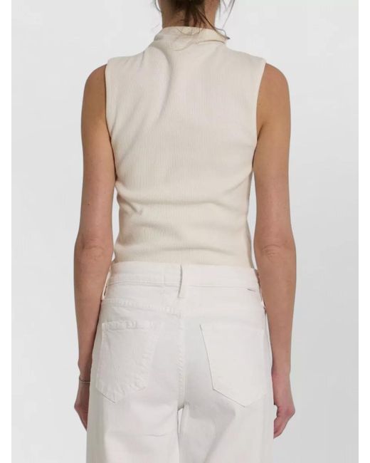 Lemaire White Ribbed Asymmetric Slim-Fit Tank Top