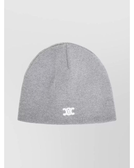 Céline Gray Ribbed Edge Beanie For Casual Style for men