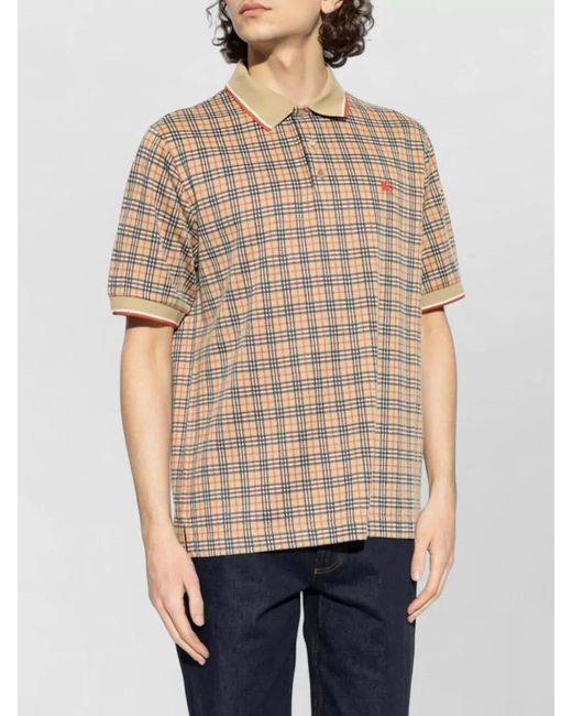 Burberry Natural Check Relaxed-Fit Polo Shirt for men
