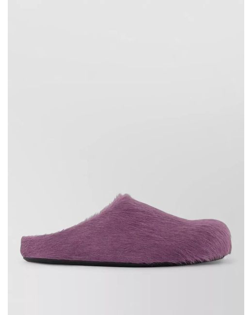 Marni Purple Leather Slippers