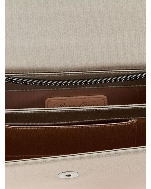 Roger Vivier Natural Satin Clutch Bag