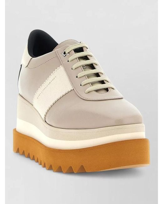 Stella McCartney White Elyse Lace Up Sneakers Chunky Sole