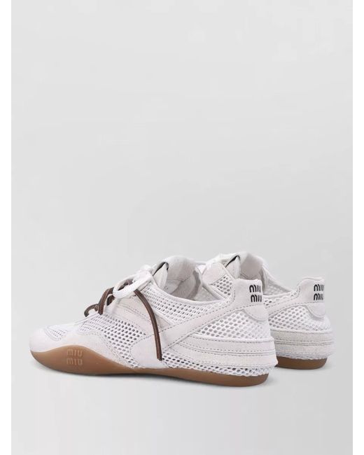 Miu Miu Multicolor Mesh Lace-Up Sneakers