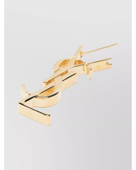 Saint Laurent Metallic Logo Single Earring