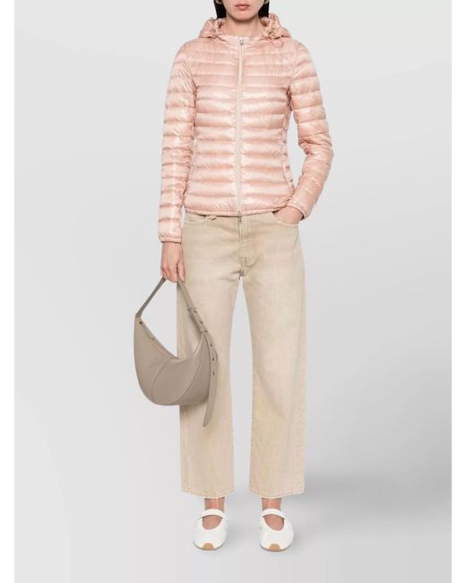 Herno Pink Short Down Jacket Detachable Hood