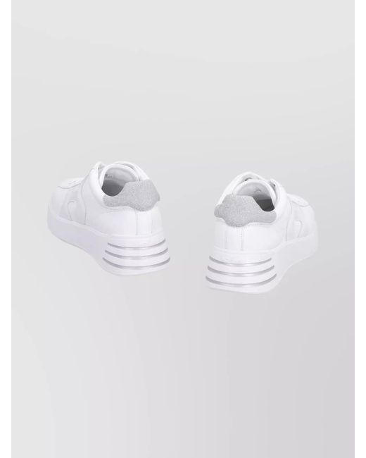 Hogan White Leather Low-Top Sneakers