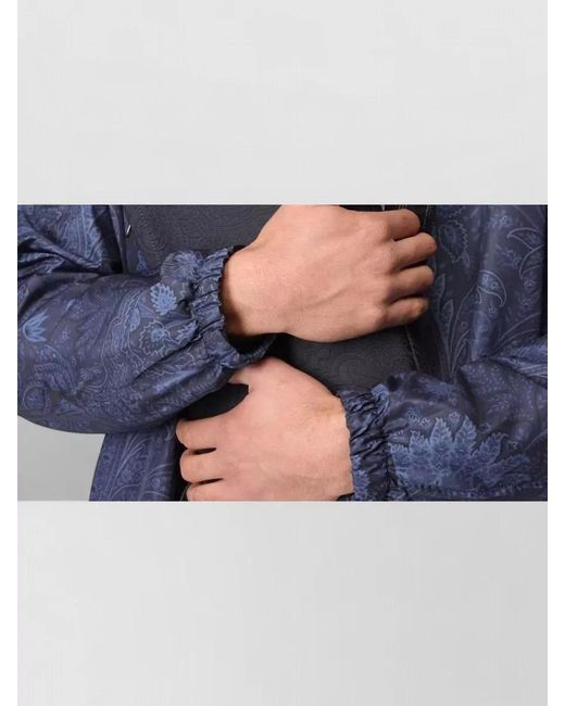 Etro Blue Jacquard Nylon Clutch Bag for men