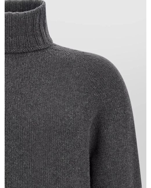 Ma'ry'ya Gray Cashmere Blend High-Neck Long-Sleeve Jumper for men