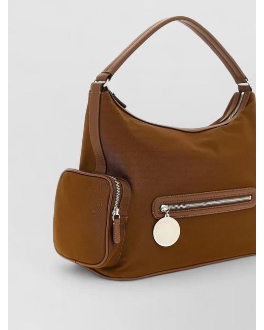 Stella McCartney Brown Dartmoor Shoulder Bag Front Zip Top Handle
