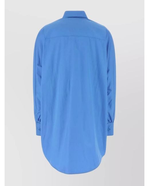 Ermanno Scervino Blue Cotton Oversized Shirt