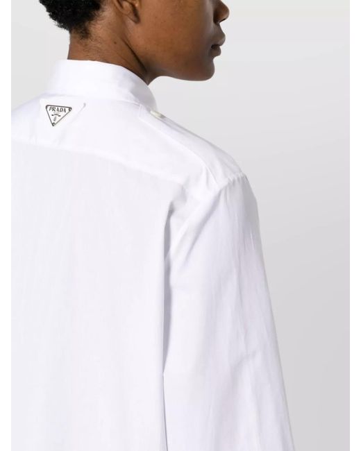 Prada White Cotton Long-Sleeve Shirt