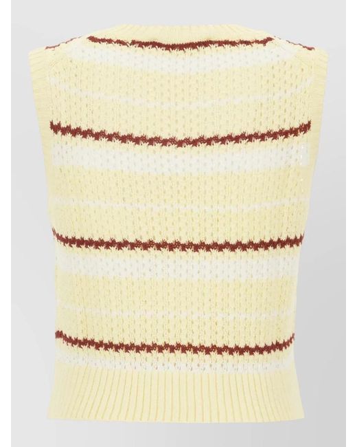 DUNST Natural Embroidered Sleeveless Sweater