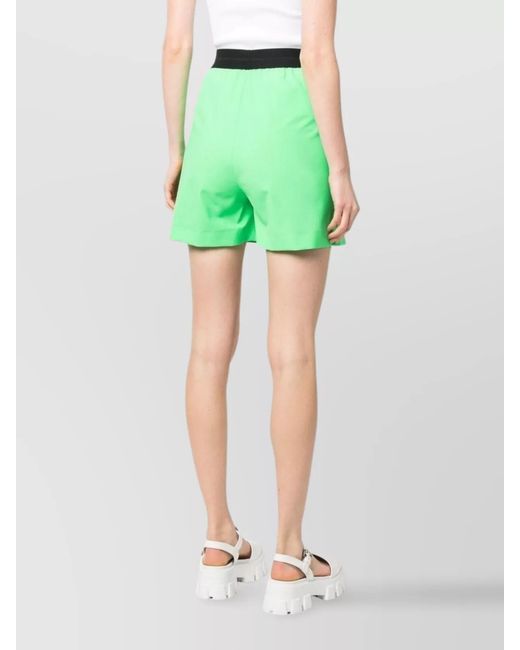 MSGM Green Wool Bermuda Shorts