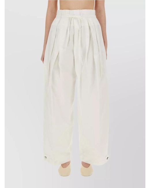 Jil Sander White Cotton Oversized Wide-Leg Trousers