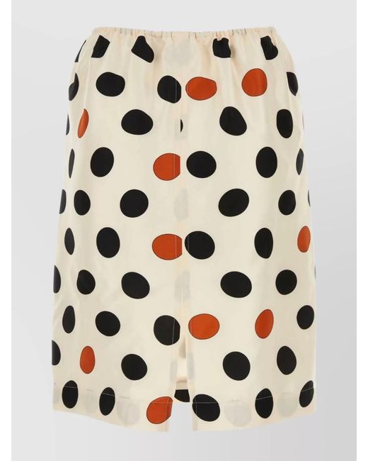 Bottega Veneta Multicolor Printed Silk Straight Skirt