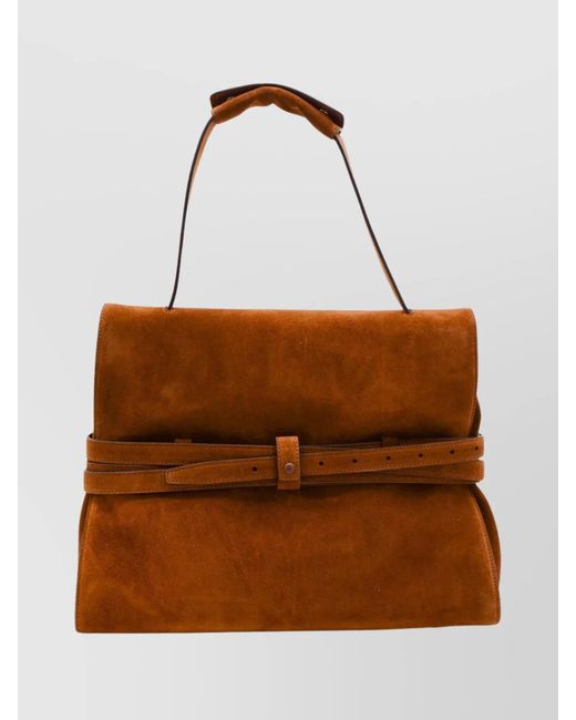 Moschino Brown Leather Shoulder Bag