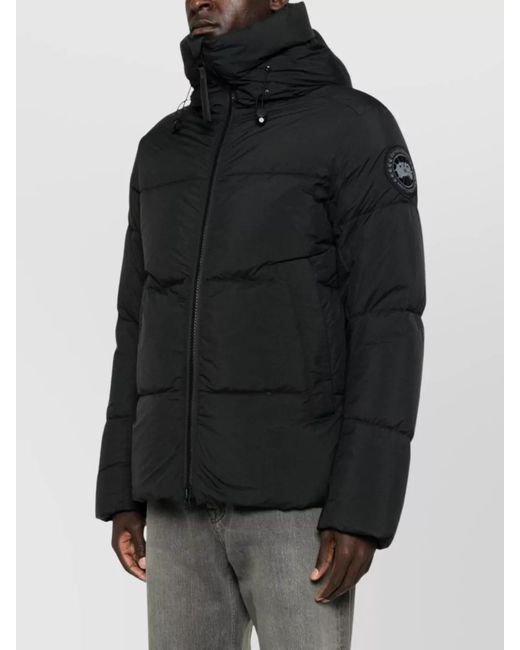 Canada Goose Black Hooded Long Sleeve Puffer Down Jacket for men