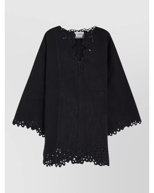 Isabel Marant Black Sherazade Short Cotton Dress