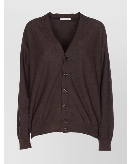 Lemaire Brown Buttoned Cardigan Long Sleeves