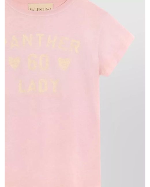 Valentino Garavani Pink Cotton Regular-Fit Printed T-Shirt