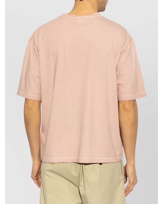 DSquared² Pink Graphic Print Cotton Short Sleeve T-Shirt for men