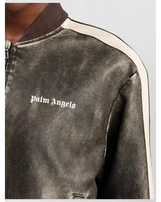 Palm Angels Multicolor Logo Track Bomber Jacket Contrast Stripes