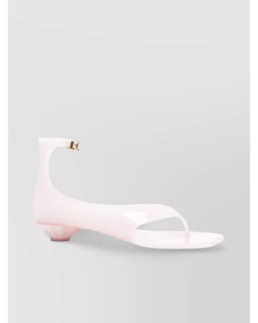 Chloé White Strap Sandals Toe Transparent Design Ankle