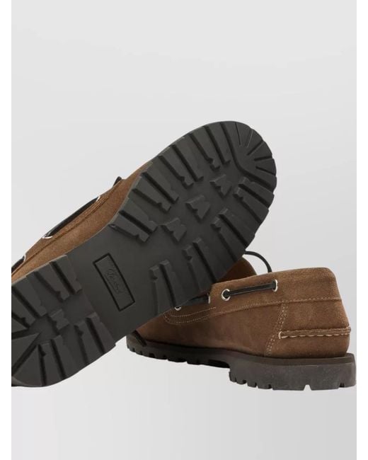 Paraboot Brown Malo Lace Up Loafers Metal Eyelets for men
