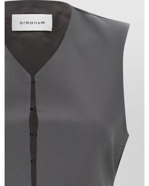 ARMARIUM Gray Guia Vest V Neck Sleeveless Strap