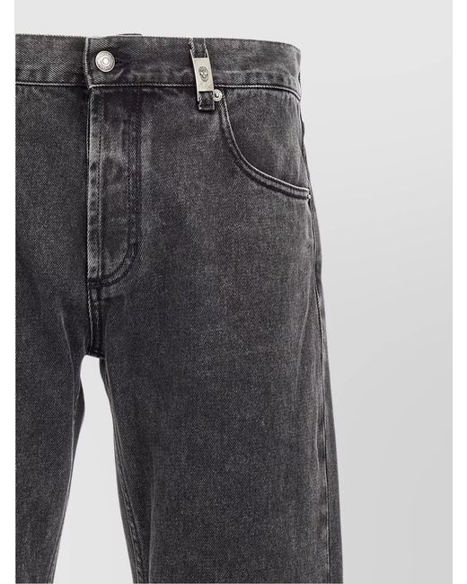McQueen Gray Denim Straight-Leg Jeans for men